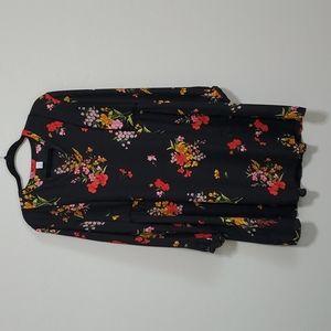 Old Navy Black Floral Swing Dress - LG